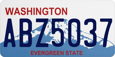 WA license plate ABZ5037
