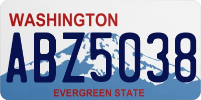 WA license plate ABZ5038