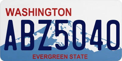 WA license plate ABZ5040