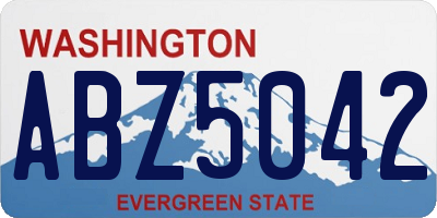 WA license plate ABZ5042
