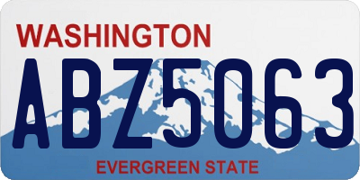 WA license plate ABZ5063