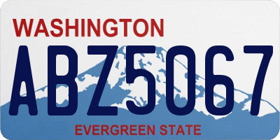 WA license plate ABZ5067