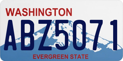 WA license plate ABZ5071