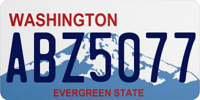 WA license plate ABZ5077
