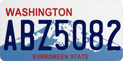 WA license plate ABZ5082