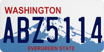 WA license plate ABZ5114