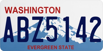 WA license plate ABZ5142
