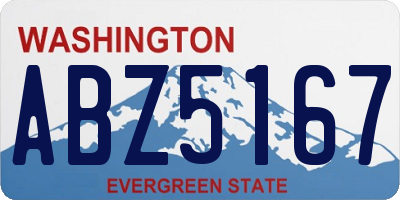 WA license plate ABZ5167