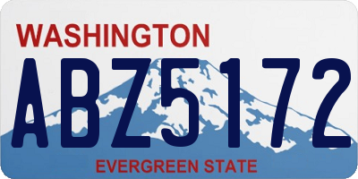WA license plate ABZ5172
