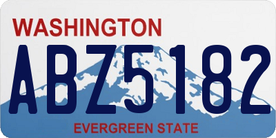 WA license plate ABZ5182