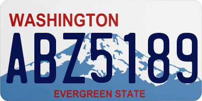 WA license plate ABZ5189