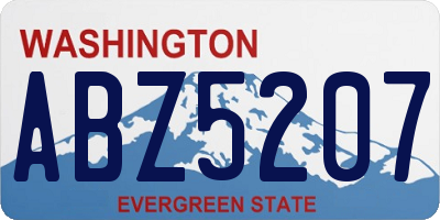 WA license plate ABZ5207