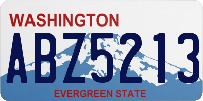 WA license plate ABZ5213