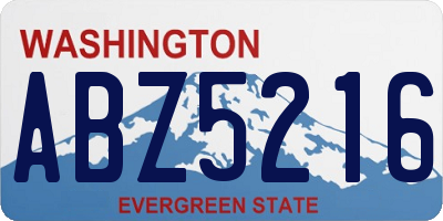 WA license plate ABZ5216