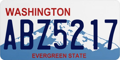 WA license plate ABZ5217