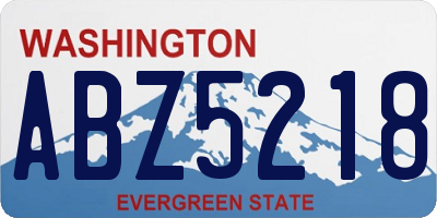 WA license plate ABZ5218