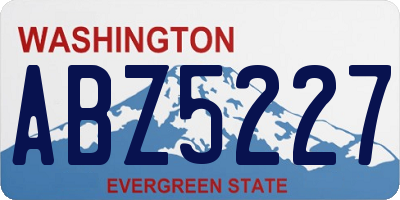 WA license plate ABZ5227