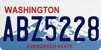 WA license plate ABZ5228