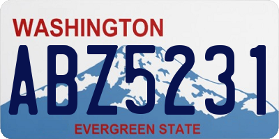 WA license plate ABZ5231