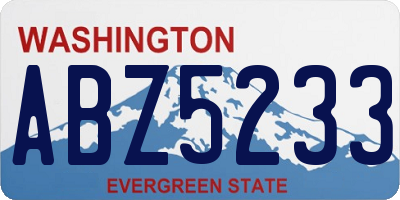 WA license plate ABZ5233