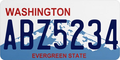 WA license plate ABZ5234