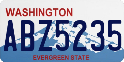 WA license plate ABZ5235