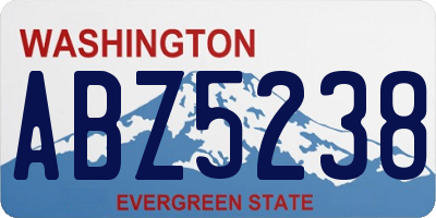 WA license plate ABZ5238