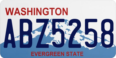 WA license plate ABZ5258