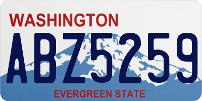 WA license plate ABZ5259