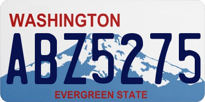 WA license plate ABZ5275