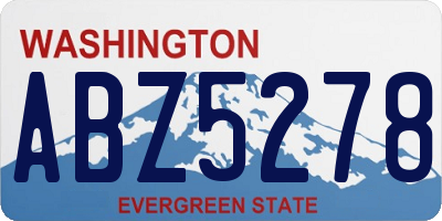 WA license plate ABZ5278