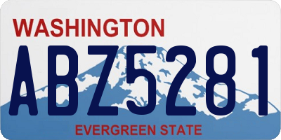 WA license plate ABZ5281