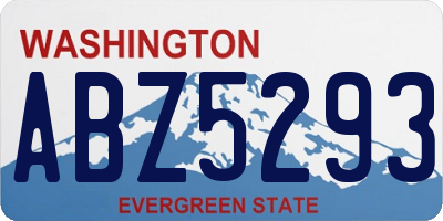 WA license plate ABZ5293