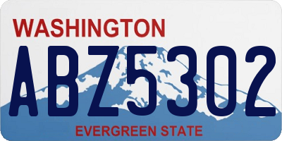 WA license plate ABZ5302