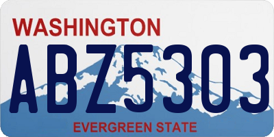 WA license plate ABZ5303