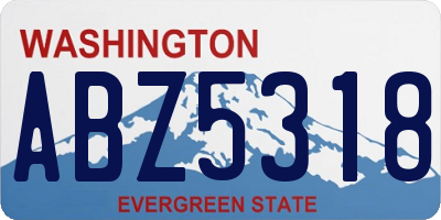 WA license plate ABZ5318