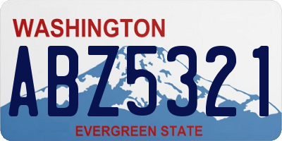 WA license plate ABZ5321