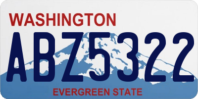 WA license plate ABZ5322