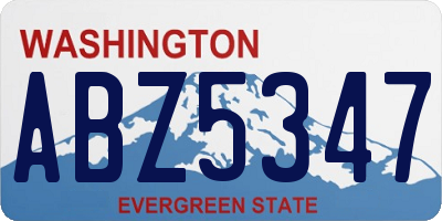 WA license plate ABZ5347