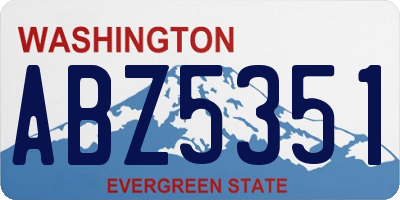 WA license plate ABZ5351