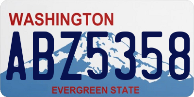 WA license plate ABZ5358