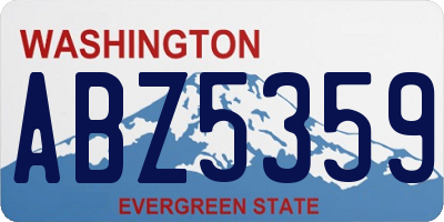 WA license plate ABZ5359