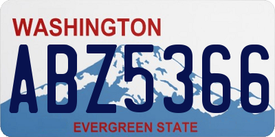 WA license plate ABZ5366