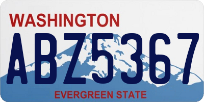WA license plate ABZ5367