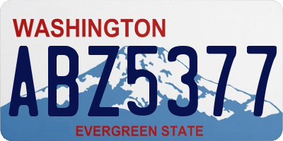 WA license plate ABZ5377