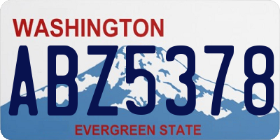 WA license plate ABZ5378