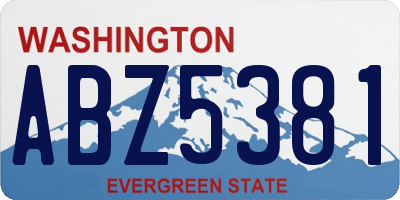 WA license plate ABZ5381