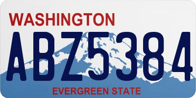 WA license plate ABZ5384
