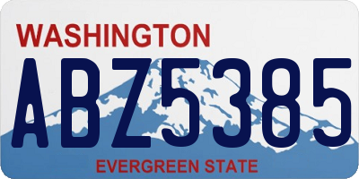 WA license plate ABZ5385