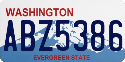 WA license plate ABZ5386